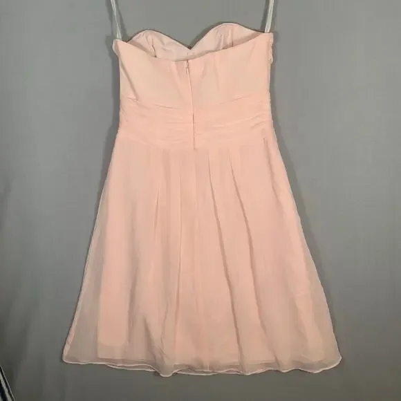 Chiffon Mini Dress Baby Pink Ladies Size 4 Wedding Party - Picture 2 of 8